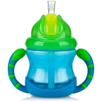 Nuby Flip N' Sip Straw Cup 8oz, Blue with Green