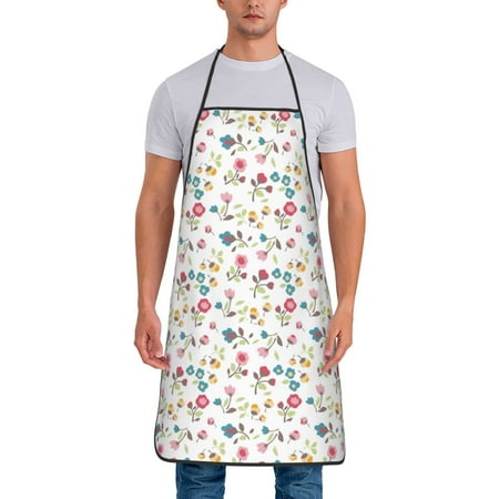 

Matuu Summer Floral for Cooking Apron for Men and Women Adjustable Strap and Waist Ties for Baking Cooking Gardening