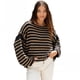 thumbnail image 3 of Suéter corto a rayas de estilo coreano nuevo para mujer, jersey de punto de gran tamaño vintage para mujer, jerséis de manga larga con cuello redondo para otoño, 3 of 5
