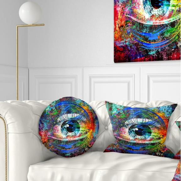 Designart Magic Eye over Abstract Design - Abstract Throw Pillow - 12x20