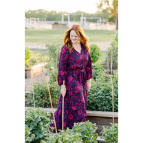 The Pioneer Woman Ruffle Neck Midi Dress, Women’s, Sizes S-3X