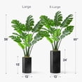 thumbnail image 4 of Artificial Tree in Geometric Spiral Pattern Planter, Fake Monstera Silk Tree for Indoor and Outdoor Home Decoration - 56" Overall Tall (Plant Pot Plus Tree), 4 of 5