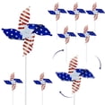 thumbnail image 2 of 10 Pack Pinwheels Patriotic Decorations, American Flag on Stick Wind Spinners with Stake for Independence Day, Memorial Day Julys of 4th Party Supplies Pinwheels for Garden Home Decor Kids Toys, 2 of 5