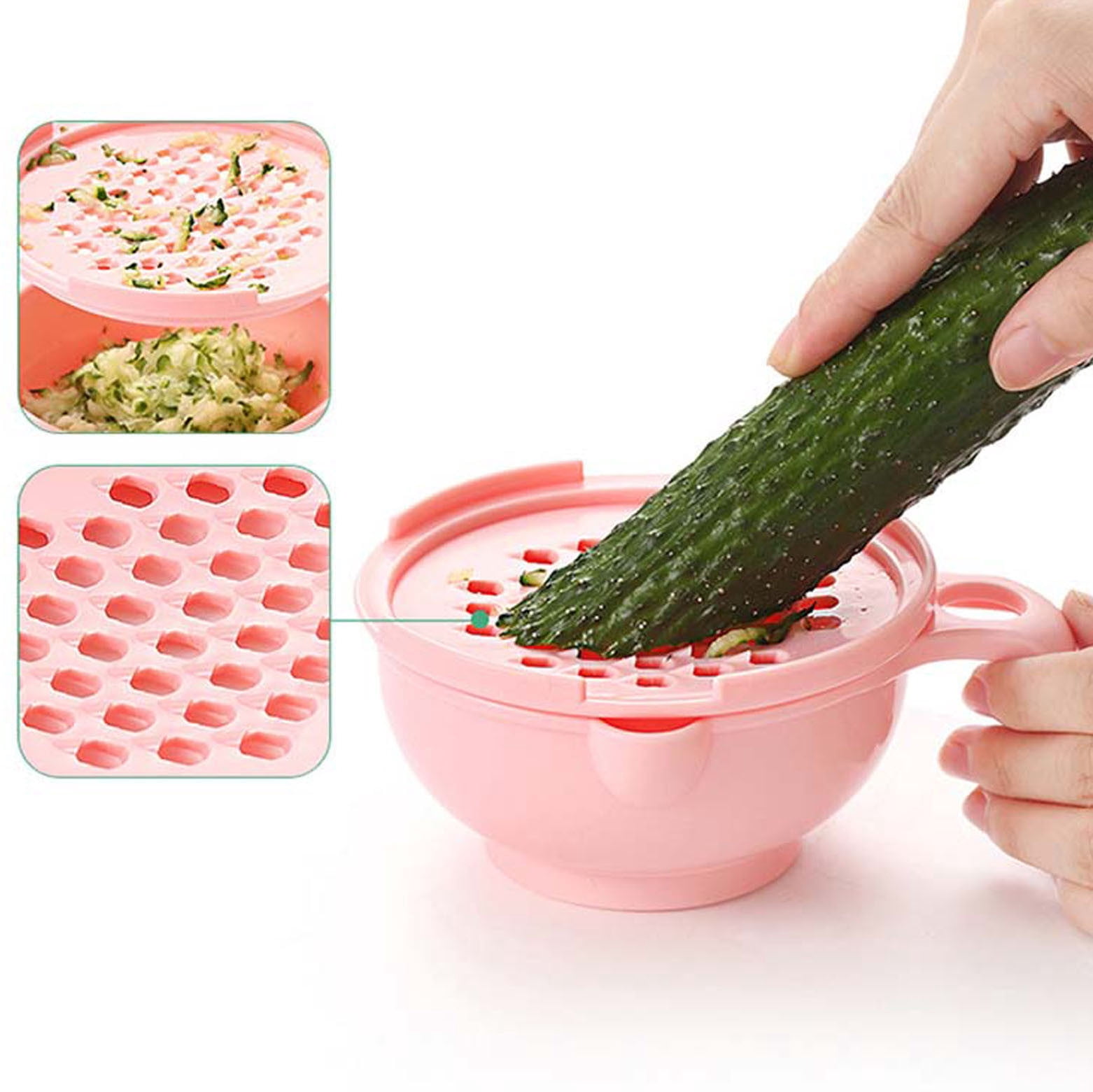 JilgTeok 5 Packs Onion Chopper Garlic Cutter Manual Food Processor Puree Stick Tool Food Grinding Bowl for Chili, Vegetable, Nuts, Fruits, Salad Kitchen Gadgets