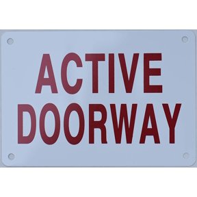 Active Doorway Sign (Aluminium Reflective, RED 5X3.5)