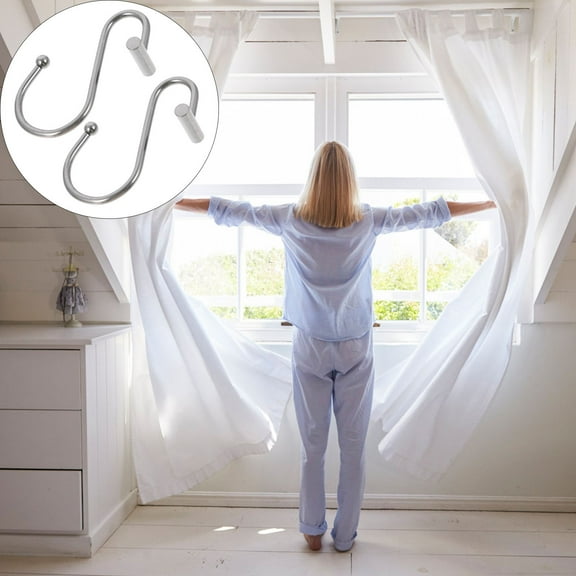 Toddmomy Curtain Hanger Iron For Bathrooms 12Pcs