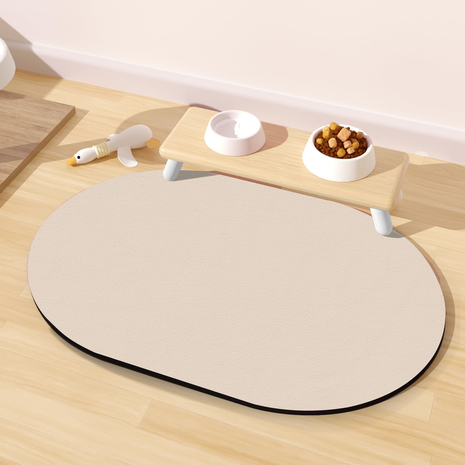Pet Feeding Mat – 20 x12 Absorbent Dog Food Mat Pet Water Mats Protect Floor No Stains Quick Dry Bowl Mats Non-Slip Rubber Base Pets Placemats for Food and Water