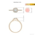 thumbnail image 5 of ANGARA Natural Diamond Halo Ring with Accents in 14K Rose Gold for Women (Size-4.5mm | Color-G | Clarity-VS2) | April Birthstone, Birthday, Anniversary, Jewelry Gift for Women | Natural Diamond Ring, 5 of 9