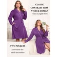 thumbnail image 3 of Ekouaer Plus Size Robes for Women Lightweight Bathrobe V Neck Kimono Loungewear Soft Maternity Robes with Pockets, 3 of 6