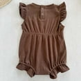 thumbnail image 2 of QUOTAY Baby Girls Sleeveless Jumpsuit Bodysuit Summer Clothing for 0-1 Year Olds Baby Romper Style Coffee,12-18 Months, 2 of 4