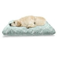 thumbnail image 1 of Oriental Pet Bed, Mandala Oriental Image with Ivy Swirl Lace Like Detailed Art Print, Chew Resistant Pad for Dogs and Cats Cushion with Removable Cover, 24" x 39", Aqua and White, by Ambesonne, 1 of 4