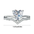 thumbnail image 3 of Specollect Heart-Shaped Zirconia Diamond Ring, Elegant Engagement & Proposal Ring, Fashion Fine Jewelry for Special Moments 2x2x0.5cm, 3 of 6