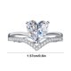 thumbnail image 3 of Anillo de circonita en forma de corazón, anillo de compromiso, joyería fina de moda., 3 of 6