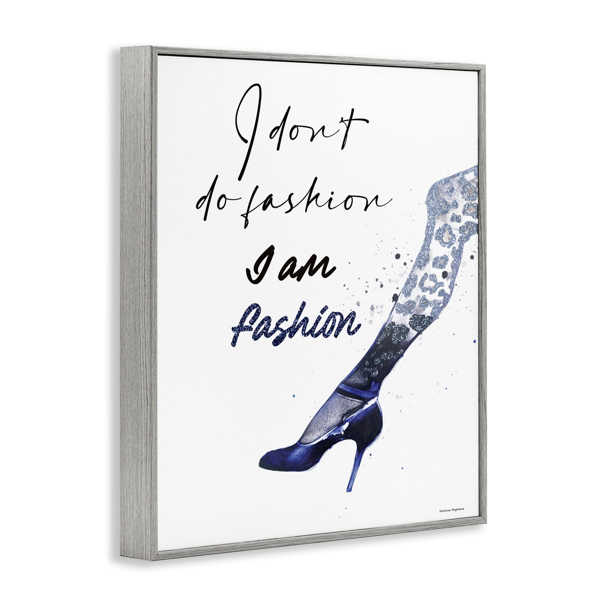 Stupell Industries Trendy I Am Fashion Gray Framed Giclee Art, design by Svetlana Aleynikova
