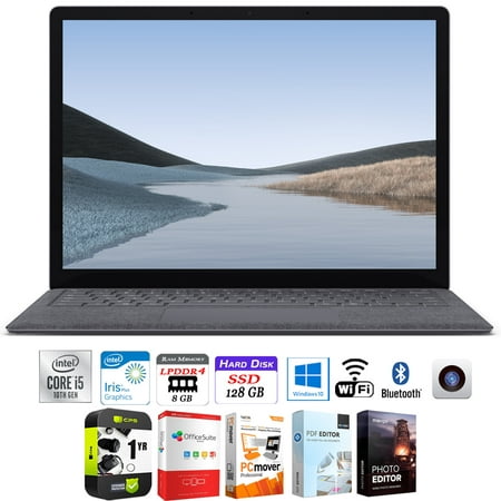 Microsoft VGY-00001 Surface Laptop 3 13.5" Touch Intel i5-1035G7 8GB/128GB Bundle with Elite Suite 18 Software (Office Suite Pro, Photo Editor, PDF Editor, PCmover Pro) + 1 Year Extended Warranty