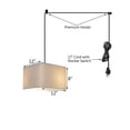 thumbnail image 2 of 1 Light Swag Plug-In Pendant 14"w Rounded Corner Square Oatmeal Drum Shade, Black Cord, 2 of 7