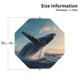 thumbnail image 2 of Honeii Dancing Whale print Leather Coaster Set of 4, ideal for safeguarding your furniture from drinks spills and effortless cleanup-Octagon, 2 of 6