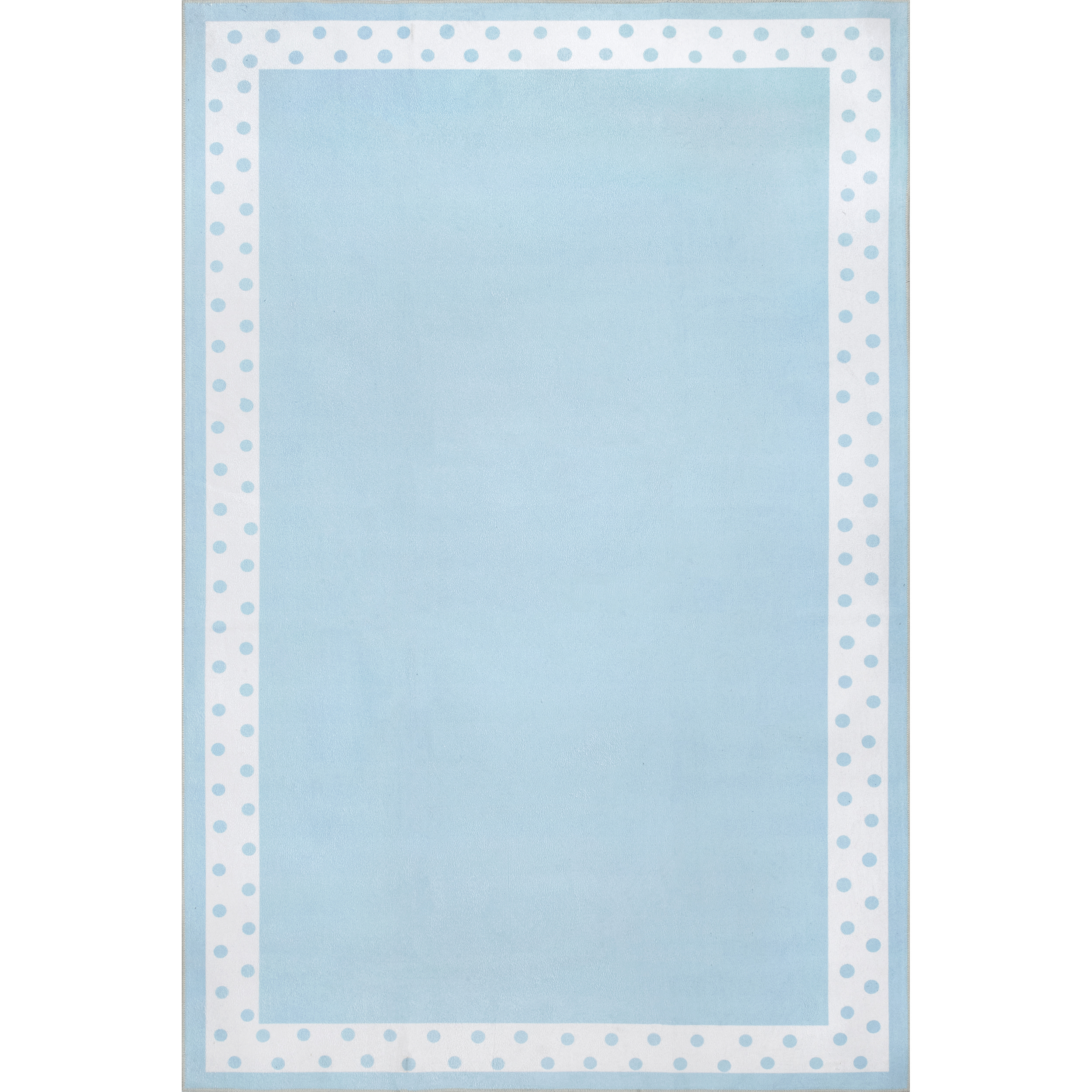 nuLOOM Laylani Machine Washable Kids Polka Dot Border Area Rug, 8' x 10', Light Blue