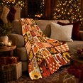 thumbnail image 3 of Autumn Harvest Patchwork Design, Cozy Friendship Quote Scene, Warm Flannel Blanket for Living Room and Reading Nook, Art Lovers Thanksgiving Gift, Artistic Home Decor, 3 of 9