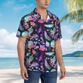 thumbnail image 3 of Daiia whale fish octopus Print Hawaiian Shirt for Men Gentle Cotton Regular Short Sleeve Casual,Large, 3 of 7