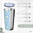 thumbnail image 4 of Daisy Tumbler 20oz Floral Flowers Stainless Steel Insulated Tumblers with Lid and Straw Blue Travel Coffee Mug Tea Wine Cups Water Bottle Daisy Gifts for Women, 4 of 6