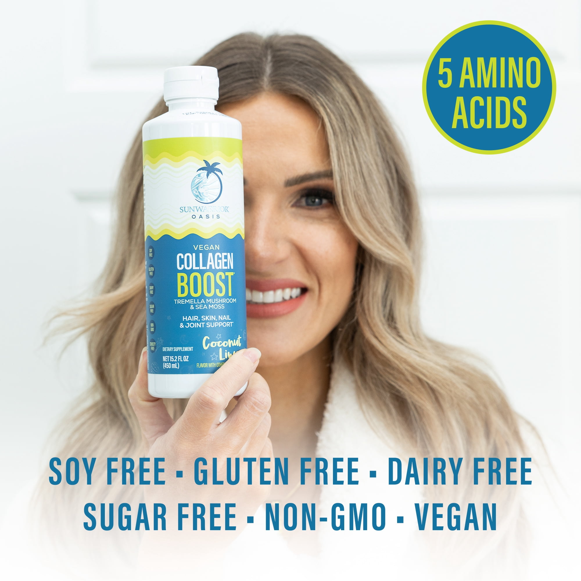 US Vegan Collagen Boost Coconut Lime 450ml Bottle (30 srv)