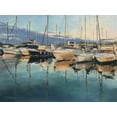 thumbnail image 2 of Strube, Ling 18x15 Black Ornate Wood Framed with Double Matting Museum Art Print Titled - Italy Harbour - San Remo, 2 of 4