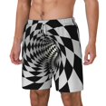 thumbnail image 2 of Uemuo 3D Vortex Illusion Pattern Mens Swim Trunks Quick Dry Board Shorts with Mesh Lining, Stretch Beach Shorts Quick Dry No-Chafing Board Shorts-3X-Large, 2 of 7