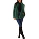 thumbnail image 2 of Abrigo de piel sintética de mujer INSPIRE CHIC con mangas largas, bolsillos, solapa, peludo, cálido, abrigo de invierno, chaquetas esponjosas S Verde oscuro, 2 of 5