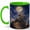 Green, variant on Moon Stairway Sky 11oz Ceramic Mug, Celestial Dream Art