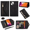 thumbnail image 1 of Nalacover for iPhone 12 Pro / 12 Wallet Case,360 Protection PU Leather and Soft TPU Magnetic Flip Folding Kickstand Card Slots Zipper Pocket Shockproof Cover with Crossbody Shoulder Strap.Black, 1 of 14