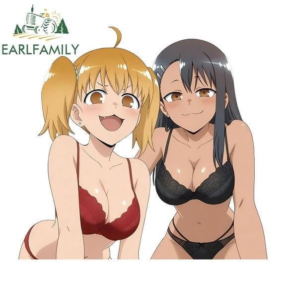 EARLFAMILY 5.1" Gamo-chan Nagatoro Cute Anime Car Stickers Vinyl Windows Decals