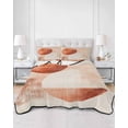 thumbnail image 3 of Burnt Orange Geometric Art Twin Size Down Alternative Comforter,Lightweight Comforter Quilt Bedding Set with Pillow Shams Modern Abstract Art Aesthetics All Seasons Bed Comforter Duvet Insert 68"x86", 3 of 7