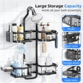 thumbnail image 4 of Aluminum Alloy Shower Caddy Hanging, No Drilling Over the Shower Head, 2 Levels Organizer with Hooks, Razor Holder, Soap Holder, 4 of 4