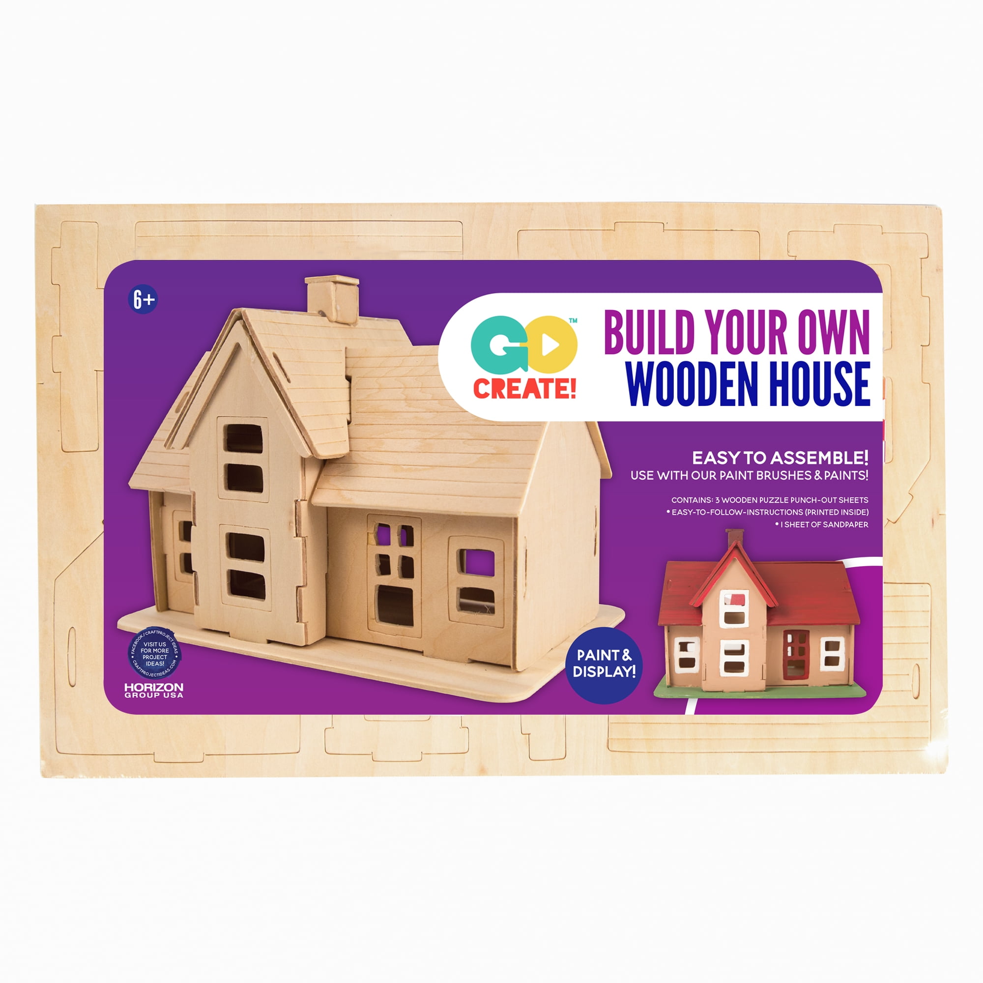 Go Create Build Your Own Wood House, 3D Wood Puzzle
