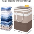 thumbnail image 2 of 2-Pack 75L Brown Freestanding Laundry Hamper - Waterproof Collapsible Tall Basket with Extended Handles for Dorm & Family, 2 of 4