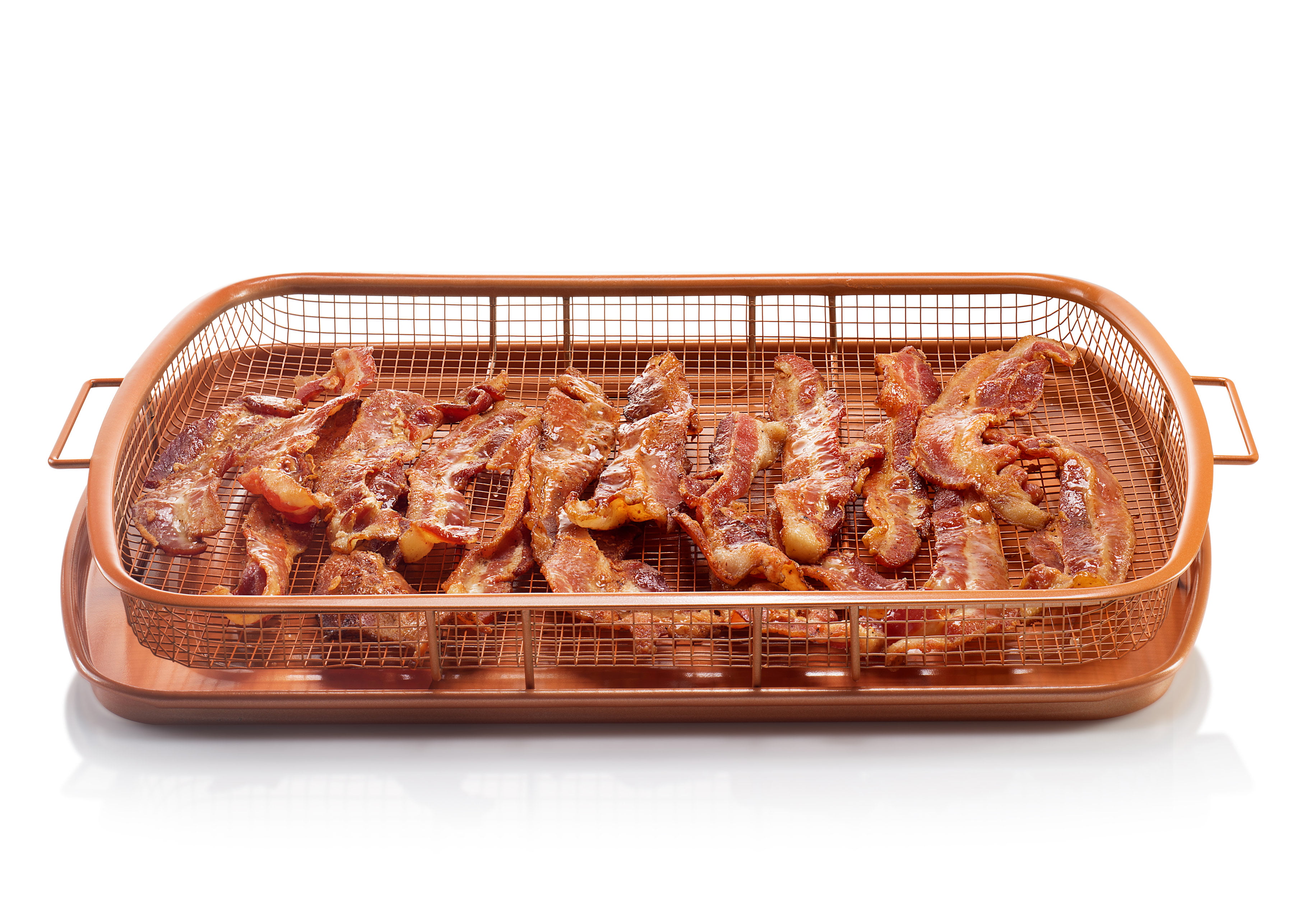 4425 2 Piece Set LETTUCE EAT ® Copper Crisper Non-Stick Oven Baking Tray with Crisping Basket 