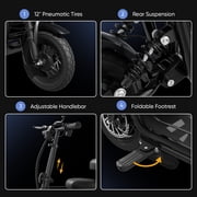EILLEO Pro Electric Scooter With Seats For Adults, 750W Motor with Pet Basket for Pets & Groceries,18.75MPH 20 Mile Range E-Bike with Seat & Dual Brakes