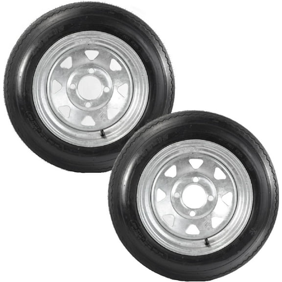 eCustomrim 2-Pk Equipment Utility Trailer Tires Rims 4.80x12 12 in. Load B 4 Lug GS Wheel