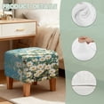 thumbnail image 7 of Jiueut Daisy Bee Print Ottoman Slipcover, Folding Footrest Stool Cover Washable Square Slipcover with Elastic Band for Living Room, 7 of 7