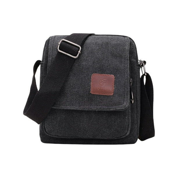 Bolso bandolera de lona para hombre, mochila de hombro ajustable, mochila informal de viaje, mochila ligera para deportes, trabajo y actividades al aire libre.