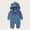 Blue, variant on Baby Bear Ear Zipper Romper Toddler Brushed Fleece Hooded Playsuit Newborn Solid One Piece Overall Infant Jumpsuit Red