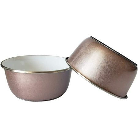 UPC: 0746367858570 | American Pet Supplies Set of 2 Deep Colored Stainless Steel Dog Bowls  Paw Print Design with Non-Skid Rubber Ring in