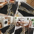 thumbnail image 5 of 3'x5' Area Rugs, Black Marble Indoor Outdoor Area Rug for Living Room Bedroom, Gold Abstract Vintage Modern Grey Art Washable Bathroom Rugs Kitchen Floor Carpet Mats Home Decor Aesthetic, 5 of 8