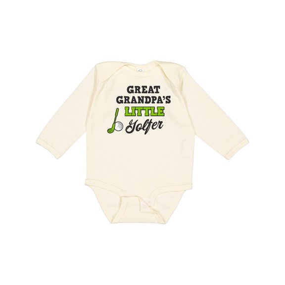 Inktastic Great Grandpas Little Golfer with Golf Club and Ball Boys or Girls Long Sleeve Baby Bodysuit