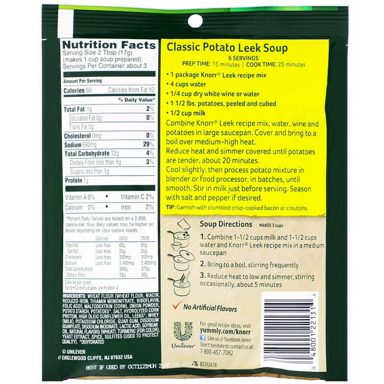 Knorr, Leek Recipe Mix, 1.8 oz (pack of 6) - Walmart.com