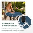 thumbnail image 4 of Round Outdoor Tablecloth with Umbrella Hole and Zipper, Vintage Slate Blue Starfish Tablecloth with Elastic Waterproof, Summer Coastal Beach Marine Life Patio Table Covers for 45" - 54" Pool Tables, 4 of 9