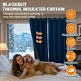 thumbnail image 2 of Lapalife Thermal Insulated 100% Blackout Curtains for Bedroom, 63 Inch Double Layer Thick Quilted Lining Grommet Curtain Noise Reducing for Living room, Bedroom, Navy Blue, 1 Panel, 2 of 9