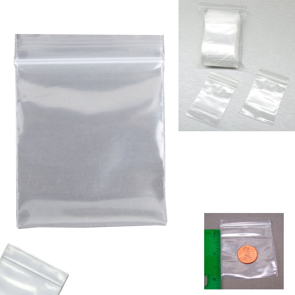500 Pack 2.5 x 3-4 mil Clear Plastic Reclosable Single Zipper Poly Bag 