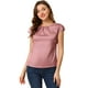 thumbnail image 1 of Blusa sedosa Allegra K Cuello redondo Plisado Informal Elegante Rosa empolvado S, 1 of 4
